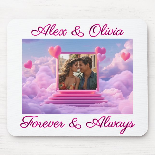 Create Your Own Romantic Heart Photo Template Mouse Mat (Front)