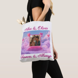 Create Your Own Romantic Heart Photo Template Tote Bag