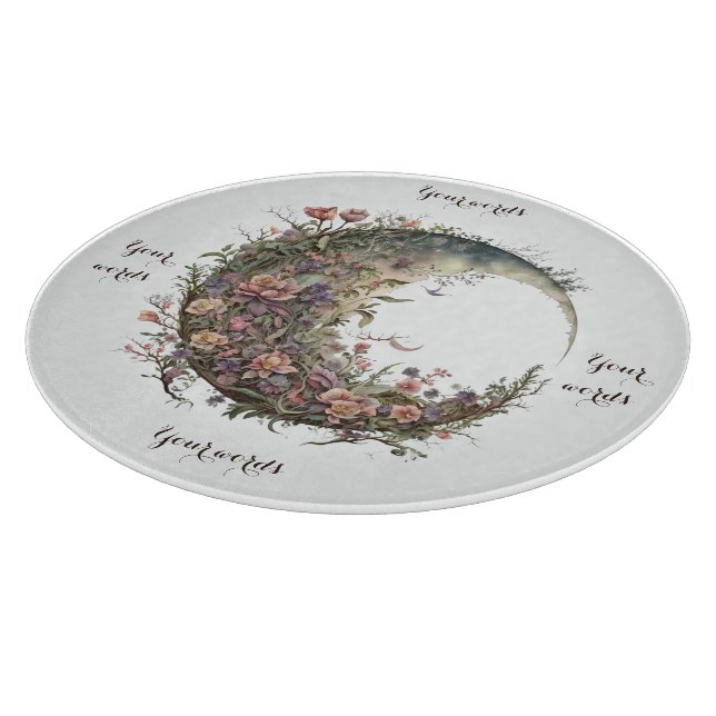 Create Your Own Romantic Roses Floral Moon Cutting Board (Corner)