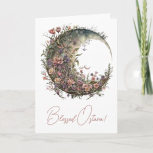 Create Your Own Romantic Roses Floral Moon Holiday Card