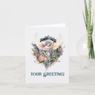 Create Your Own Romantic Seraphim Christmas Angel Holiday Card