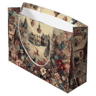 Create Your Own Romantic Victorian Christmas Scene Large Gift Bag