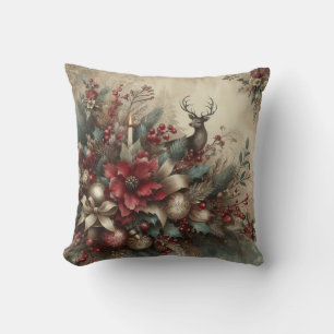 Create Your Own Romantic Victorian Christmas Stag Cushion