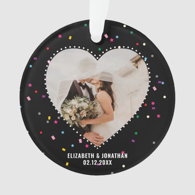 Create Your Own Romantic Wedding Heart Photo Ornament (Front)