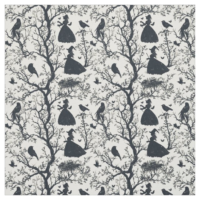 Create Your Own Romantic Witches Ivory Toile Fabric (Swatch)