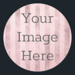 Create Your Own Rose Gold   Blush Pink Worn Stripe Classic Round Sticker<br><div class="desc">Create your very own personalised sticker. Upload fun images cool designs inspirational text or even your company's logo. With this easy to use design tool it is as simple as that to make your image stick in someone's mind. Click personalise, you can simply change the text here - or to...</div>