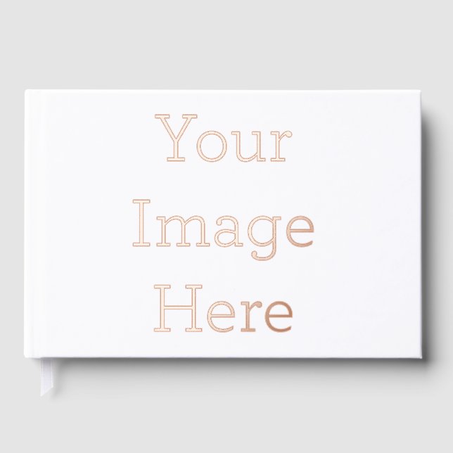 Foil Guestbook Size: 22.86 cm x 15.24 cm (9" x 6"), 100 Pages, Paper: White Uncoated Lynx(R) Opaque Ultra Paper, Foil Colour: Rose Gold (Front)