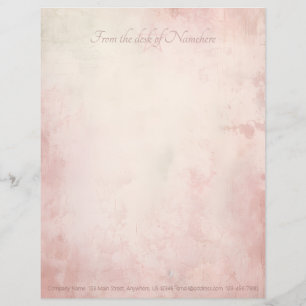 Create Your Own Rose Pink Shabby Chic Grunge Custom Letterhead