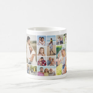 Create Your Own Round Corners 12 Photo Collage Coffee Mug