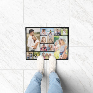 Create Your Own Round Corners 12 Photo Collage Doormat