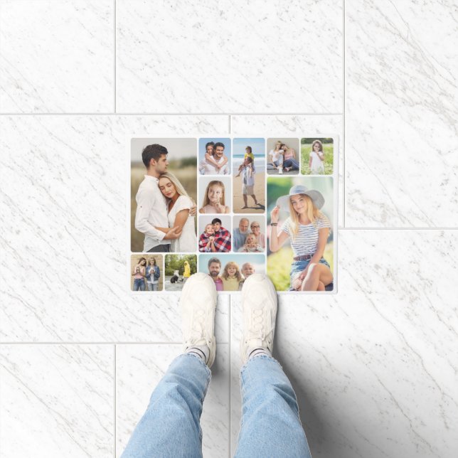 Create Your Own Round Corners 12 Photo Collage Doormat (Indoor)