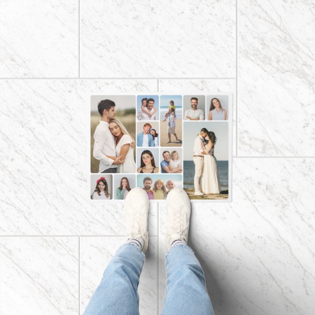 Create Your Own Round Corners 12 Photo Collage Doormat (Indoor)