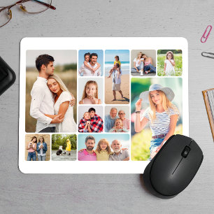 Create Your Own Round Corners 12 Photo Collage Mouse Mat