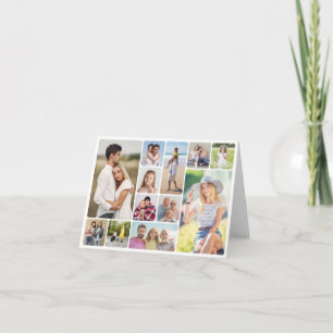 Create Your Own Round Corners 12 Photo Collage Note Card