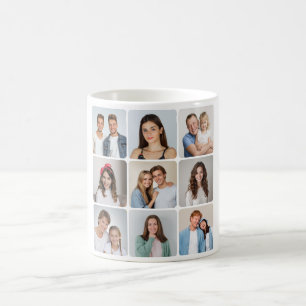 Create Your Own Round Corners 9 Photo Collage Coffee Mug