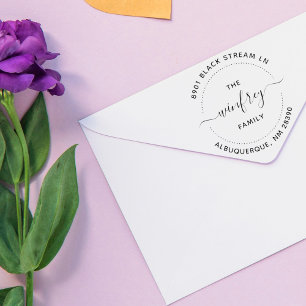 Create Your Own Round Family Name Return Address Self-inking Stamp
