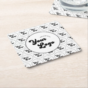 Create Your Own Round Logo Pattern Business Party Square Paper Coaster