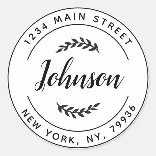 Create Your Own Round Return Address Classic Round Sticker (Front)