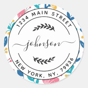 Create Your Own Round Return Address Classic Round Sticker