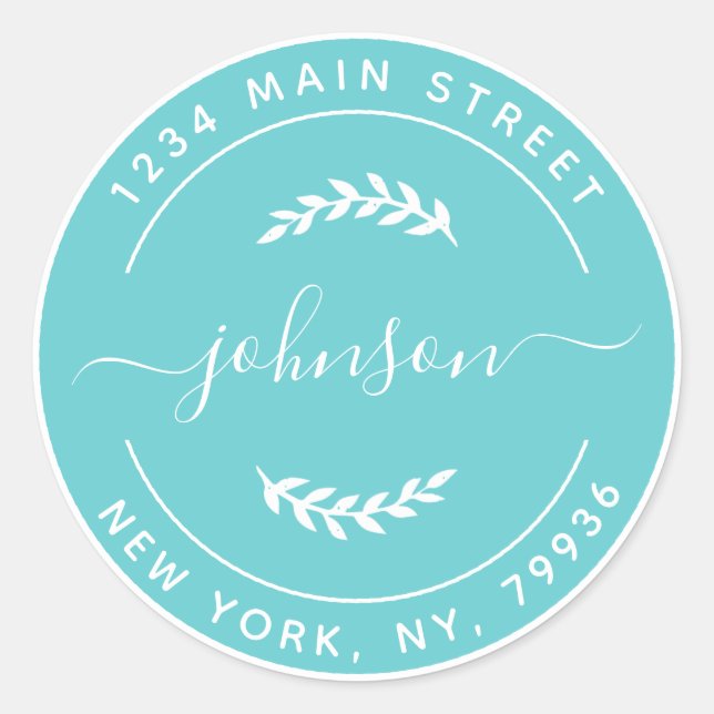 Create Your Own Round Return Address Classic Round Sticker (Front)