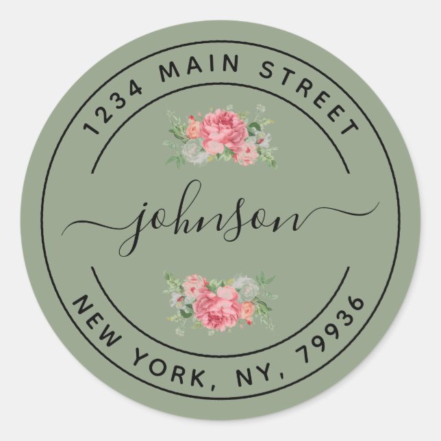 Create Your Own Round Return Address Classic Round Sticker (Front)