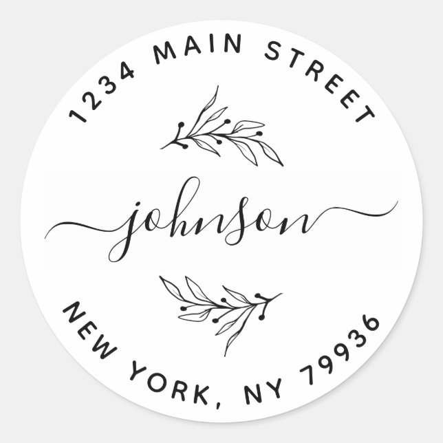 Create Your Own Round Return Address Classic Round Sticker (Front)