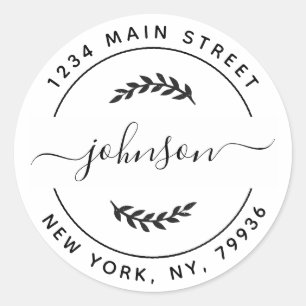 Create Your Own Round Return Address Classic Round Sticker