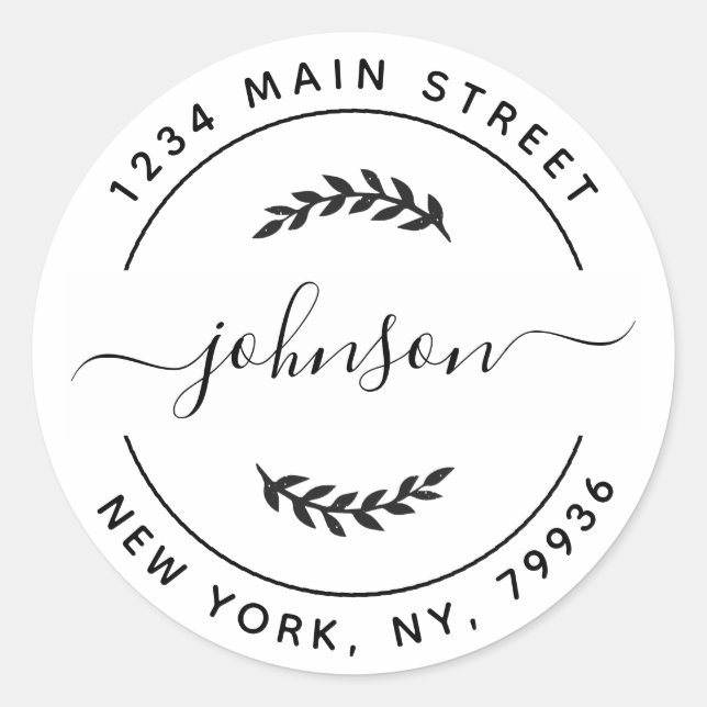 Create Your Own Round Return Address Classic Round Sticker (Front)