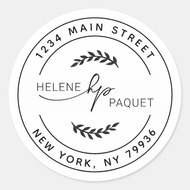 Create Your Own Round Return Address Classic Round Sticker (Front)