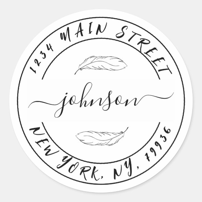 Create Your Own Round Return Address Classic Round Sticker (Front)