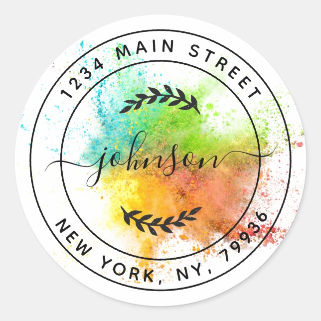 Create Your Own Round Return Address Classic Round Sticker (Front)