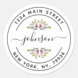 Create Your Own Round Return Address Classic Round Sticker