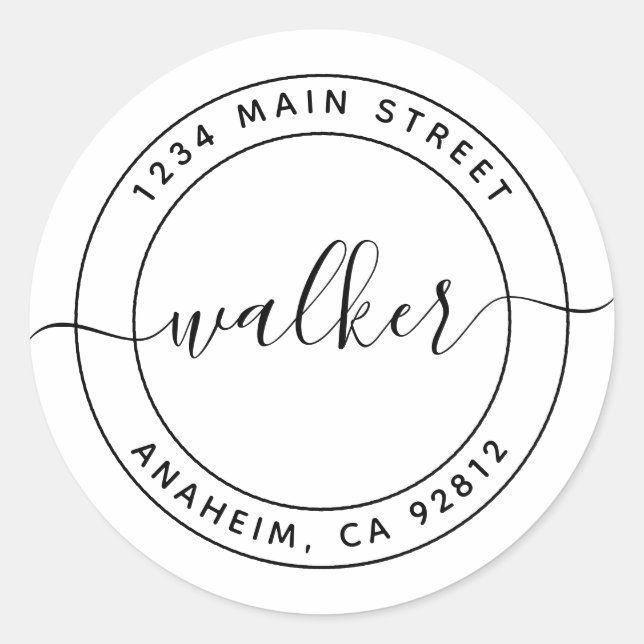 Create Your Own Round Return Address Classic Round Sticker (Front)