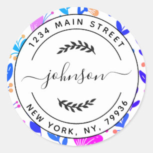 Create Your Own Round Return Address Classic Round Sticker