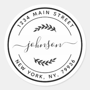 Create Your Own Round Return Address Classic Round Sticker