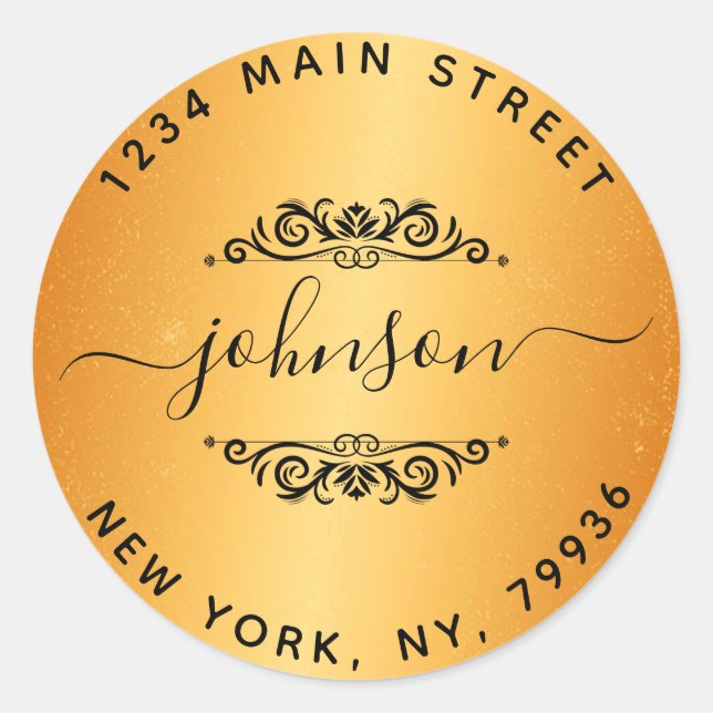 Create Your Own Round Return Address Classic Round Sticker (Front)