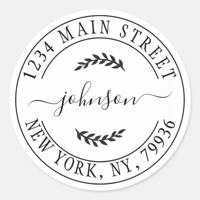 Create Your Own Round Return Address Classic Round Sticker (Front)