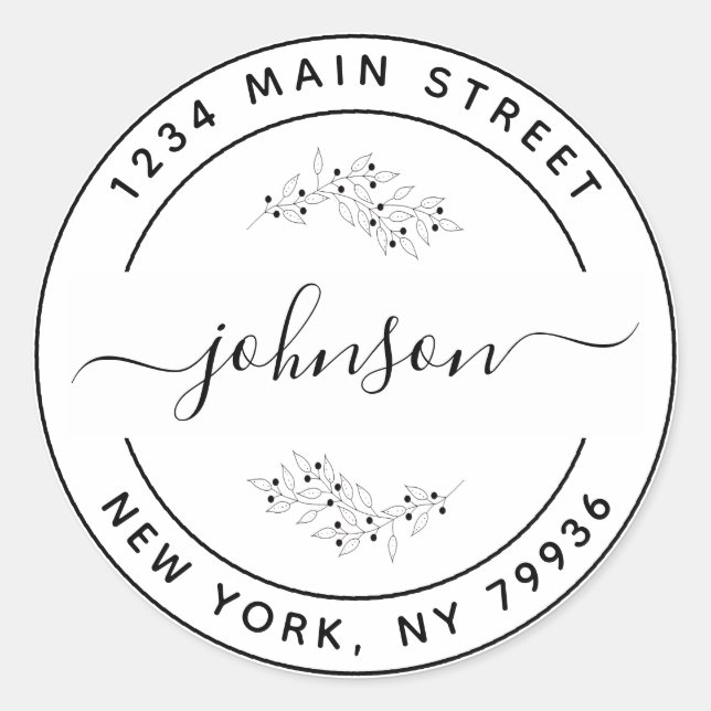 Create Your Own Round Return Address Classic Round Sticker (Front)