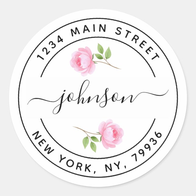 Create Your Own Round Return Address Classic Round Sticker (Front)