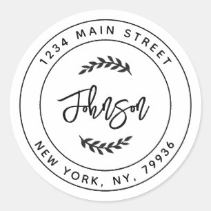 Create Your Own Round Return Address Classic Round Sticker