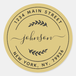 Create Your Own Round Return Address Classic Round Sticker