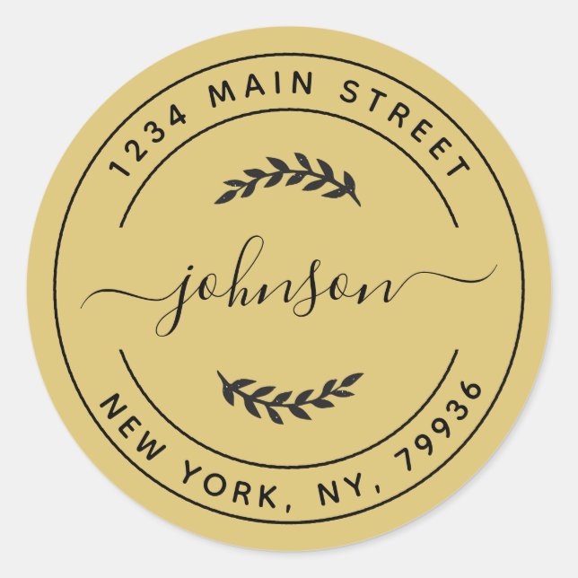 Create Your Own Round Return Address Classic Round Sticker (Front)