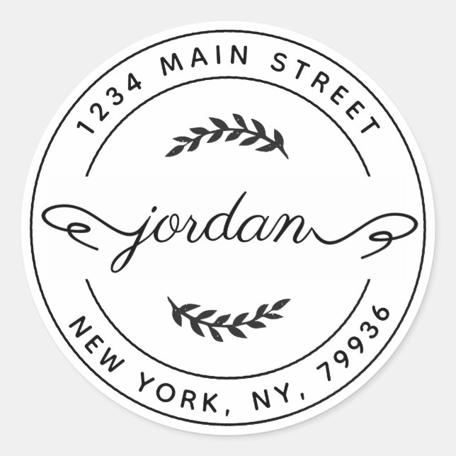 Create Your Own Round Return Address Classic Round Sticker (Front)