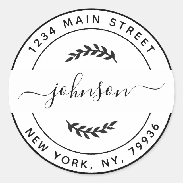 Create Your Own Round Return Address Classic Round Sticker (Front)