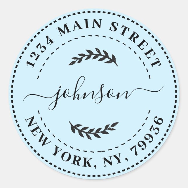 Create Your Own Round Return Address Classic Round Sticker (Front)