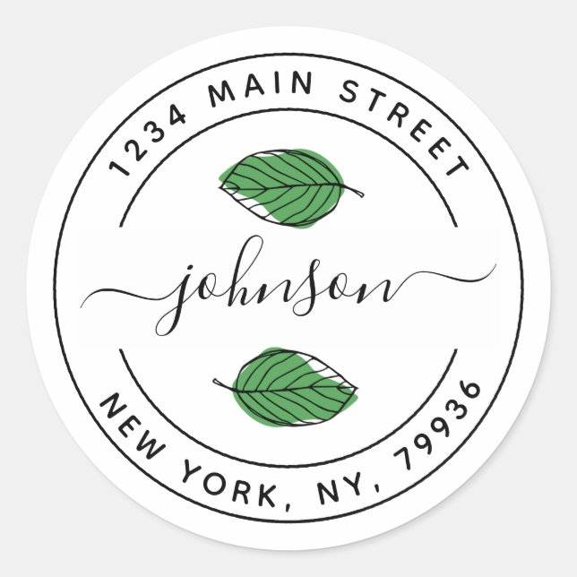 Create Your Own Round Return Address Classic Round Sticker (Front)