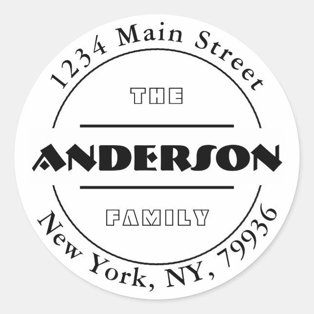 Create Your Own Round Return Address Classic Round Sticker (Front)