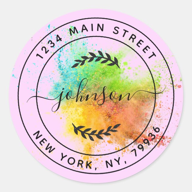 Create Your Own Round Return Address Classic Round Sticker (Front)