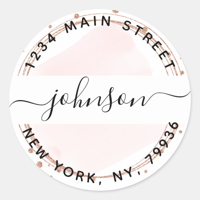 Create Your Own Round Return Address Classic Round Sticker (Front)