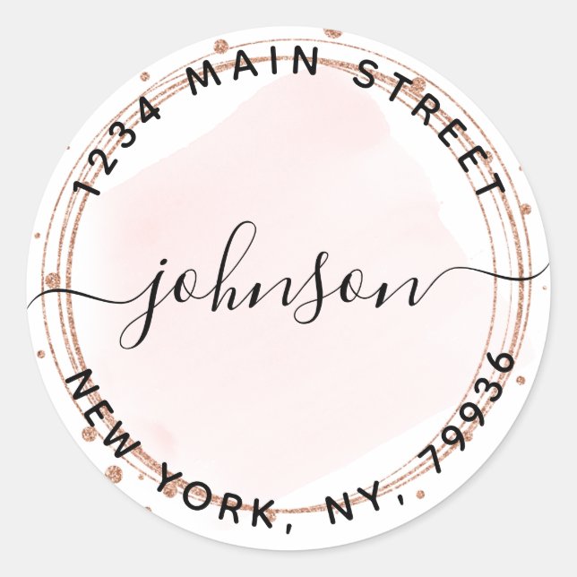 Create Your Own Round Return Address Classic Round Sticker (Front)